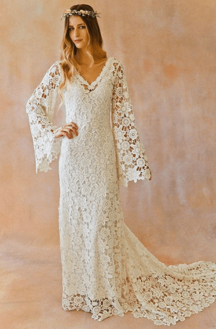 вязаное свадебное платье